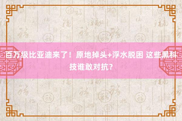 百万级比亚迪来了！原地掉头+浮水脱困 这些黑科技谁敢对抗？