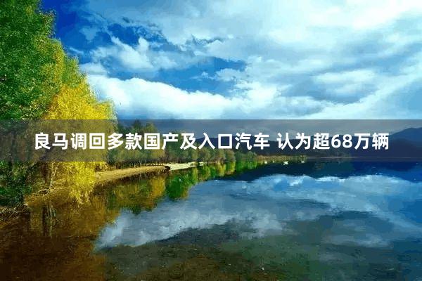 良马调回多款国产及入口汽车 认为超68万辆